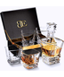 Whiskey Decanter Glass Set with 4 Tumbler Highball Glasses for Scotch, Bourbon or Whiskey