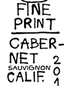 2022 No Fine Print Wine Company Cabernet Sauvignon