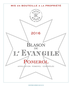 2018 Chateau L'Evangile Pomerol Blason de L'Evangile