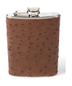 Stainless Steel Ostrich Embossed Leather Flask