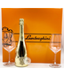 Lamborghini Oro Vino Spumante W/Gift Set Crystal Glasses