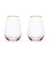Rose Crystal Stemless Wine Glass Set by Twine