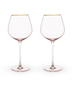 Rose Crystal Red Wine Glass Set by Twine
