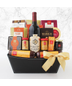 Ultimate Party Snack Gift Basket with Red Wine