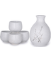 Hinomaru Collection 5pc Sake Set White Snow Kagestu Japanese Glazed Porcelain