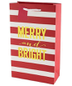 Gift Bag Merry And Bright Stripes Double Bottle
