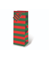 Wrap Art Holiday Wine Bag Red Green Foil Stripe