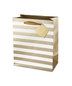 Ritzy Gold/Silver Striped 2-Bottle Gift Bag