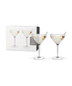 Viski Raye Angled Crystal Martini Glasses