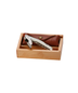 White Horn Corkscrew Set With Wood Box & Leather Pouch (engraved)