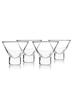 Heavy Base Stemless Crystal Martini Glasses (Set of 4)